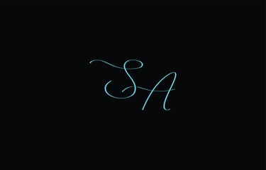A minimal yet stylish depiction of white cursive lettering forming SA on a dark background, symbolizing elegance and simplicity.