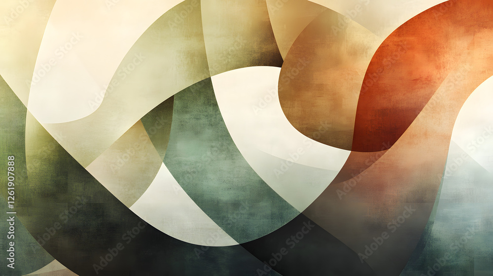 Aufkleber dynamic abstract geometric composition featuring curves digital art modern design visual aesthetics 