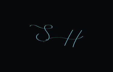 A minimal yet stylish depiction of white cursive lettering forming SH on a dark background, symbolizing elegance and simplicity.