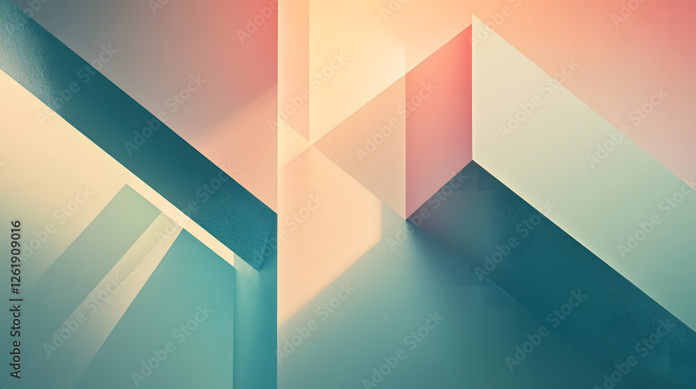 Poster dynamic abstract geometric composition featuring luminous shapes digital art modern environment visu