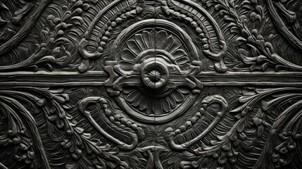Obraz premium door wood texture black and white