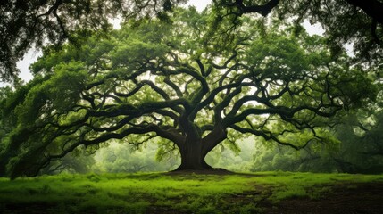 Fototapeta premium branches oak tree silhouette