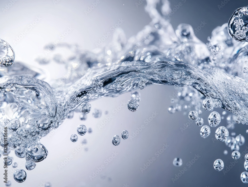 Aufkleber captivating close-up of crystal-clear water splashing dynamically against a soft gradient background