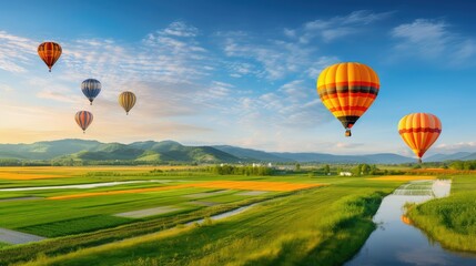 Obraz premium spectacle orange hot air balloon