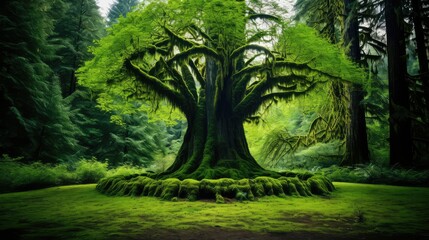 Naklejka premium landscape round tree