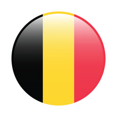 Fototapeta premium Belgium circle flag logo icon digital vector illustration