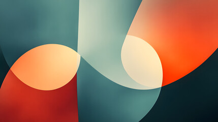 Abstract geometric composition featuring vivid curves and shapes digital art contemporary minimalist aesthetic appeal