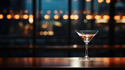 elegant empty cocktail glass