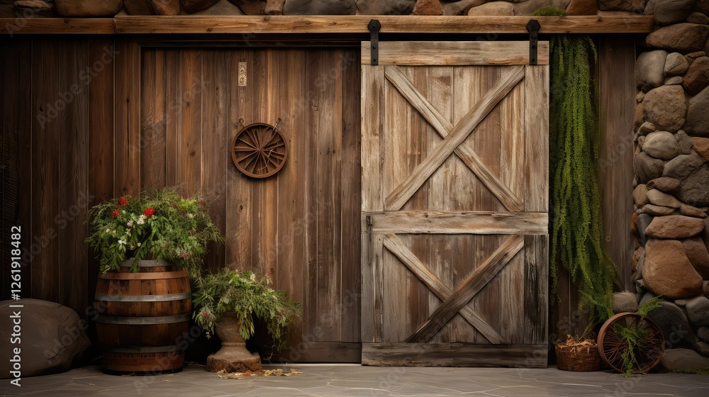 Poster finish barn wood doors