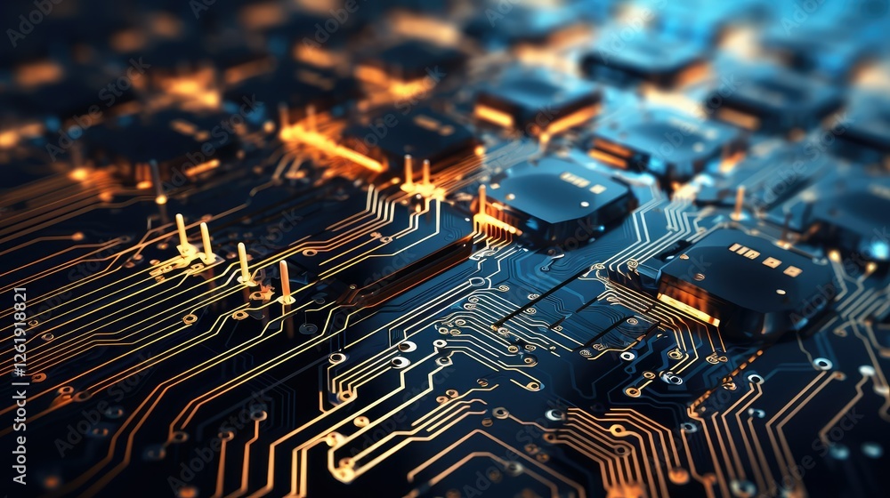 Poster microchip circuit board texture
