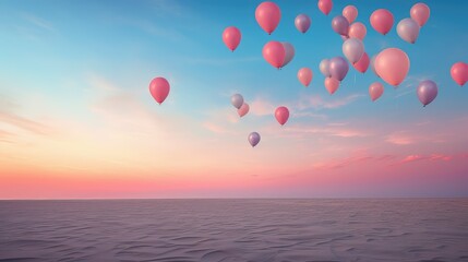 Obraz premium colors pink and blue balloons