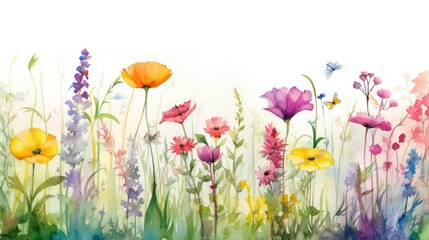 wilds water color spring flower borders