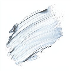 Abstract white paint stroke on a clean white canvas creating a textured artistic background for design and creativity purposes