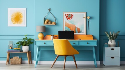 colorful wall desk