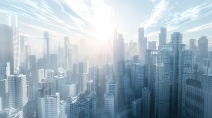 Morning Sun Over Modern Cityscape