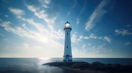 guide shining light in white