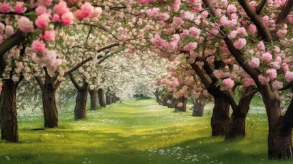 Naklejka premium apple spring trees