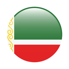 Chechnya circle flag logo icon digital vector illustration