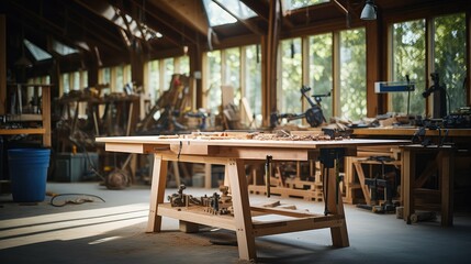 hammers wood shop table