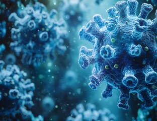 Microscopic View of a Virus:  Detailed 3D Render of a Pathogen