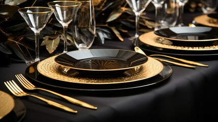 party black and gold leaf