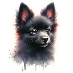 Obraz premium 스키퍼키, 수채화, jpeg (Schipperke, water colour, jpeg)