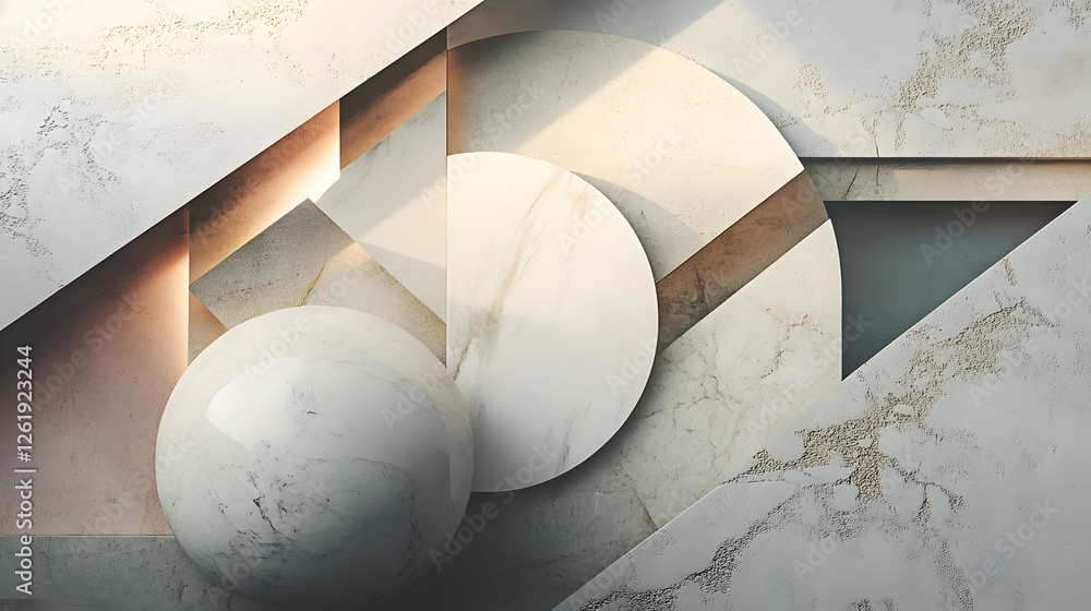 Aufkleber abstract geometric composition featuring shapes and patterns digital art artistic environment minima