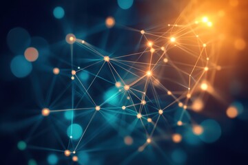 Fototapeta premium Abstract network connections with glowing nodes and colors