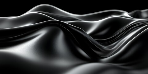 Obraz premium Dark, flowing fabric waves, abstract background