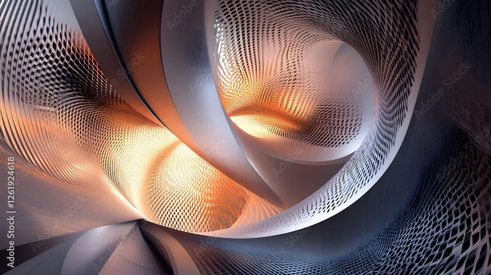 Aufkleber dynamic abstract geometric composition in digital art captivating swirls and light effects modern de