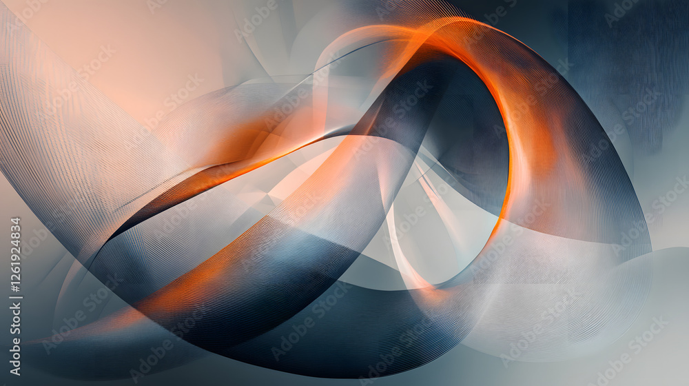 Poster dynamic abstract geometric composition featuring twisting forms digital art modern environment artis