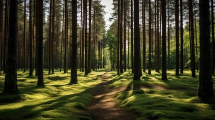 Obraz premium canopy pine trees