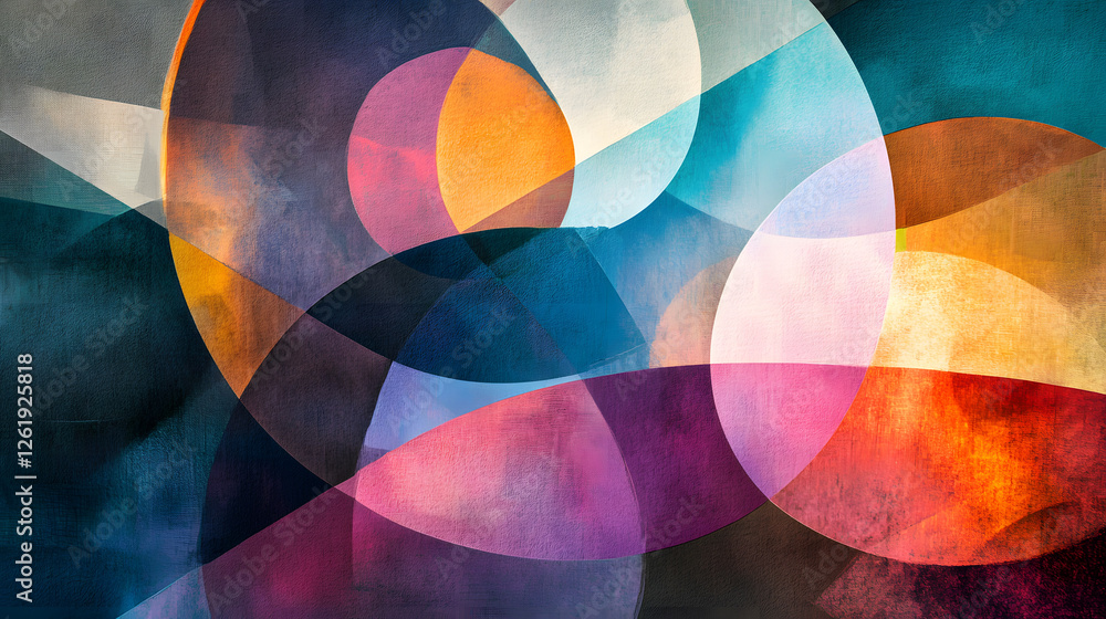 Poster dynamic abstract geometric composition modern art gallery digital artwork colorful environment artis