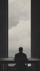 Monochrome Isolation: Life's Endless Loop in Shades of Gray