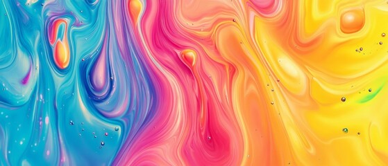 Fototapeta premium Psychedelic Liquid Harmony: Multicolor Swirls and Vibrant Patterns