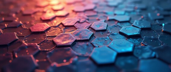 Digital hexagon abstract background