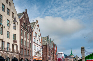 Bergen is a city on the southwest coast of Norway. It is surrounded by mountains and fjords, including the Sognefjord, the longest and deepest fjord in the country.