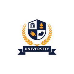 University, Academy and School logo design badge. University emblem template.