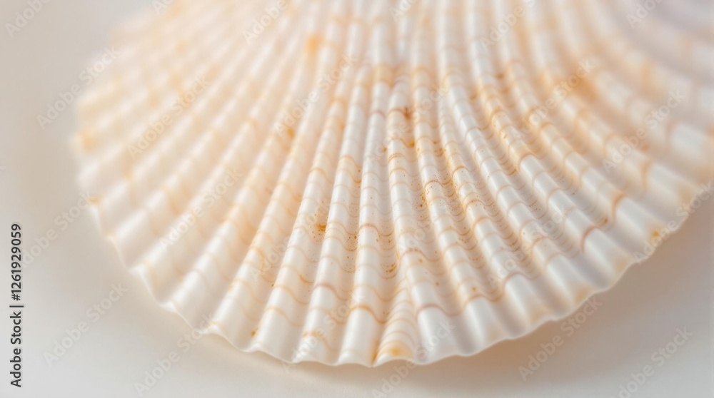 Aufkleber closeup of a textured seashell with soft neutral tones and natural patterns