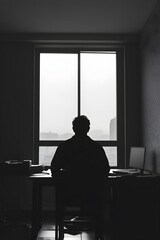 Monochrome Isolation: Life's Endless Loop in Shades of Gray