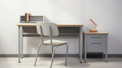 student grey desk