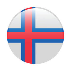 Fototapeta premium Faroe Islands circle flag logo icon digital vector illustration