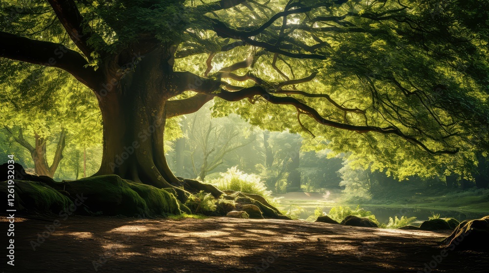 Canvas Prints forest acorn tree