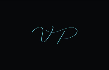A minimal yet stylish depiction of white cursive lettering forming VP on a dark background, symbolizing elegance and simplicity.