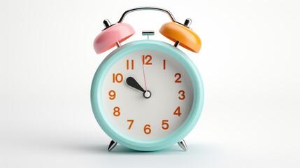 retro alarm clock white background