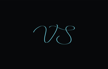 A minimal yet stylish depiction of white cursive lettering forming VS on a dark background, symbolizing elegance and simplicity.