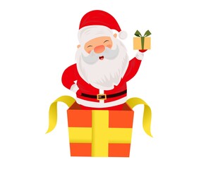santa claus with gift box