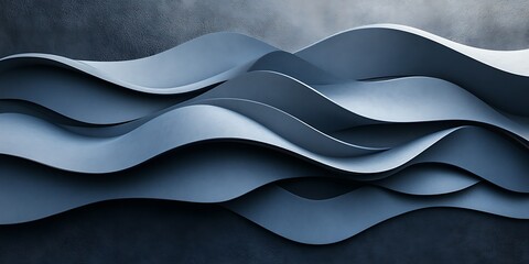 Obraz premium Abstract blue wave pattern, dark background, design element