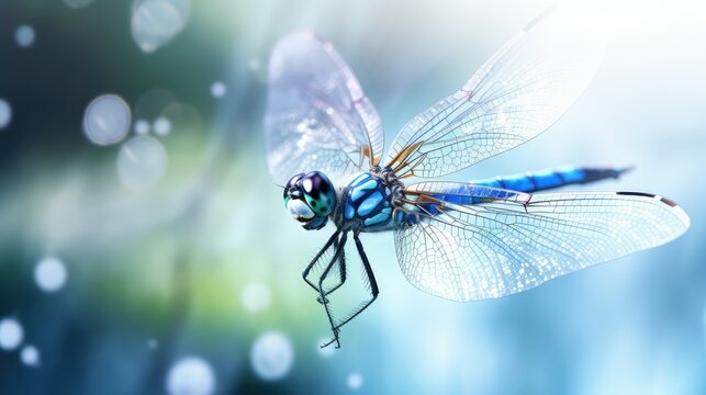 flight blue dragonfly