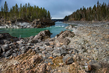 Rocks on a river along the Alaska Canadian Highway